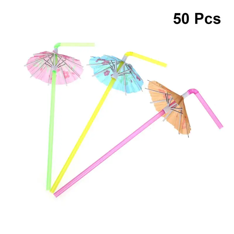 20 шт. соломинки одноразовые декоративные Гавайские зонты для вечеринок питьевые