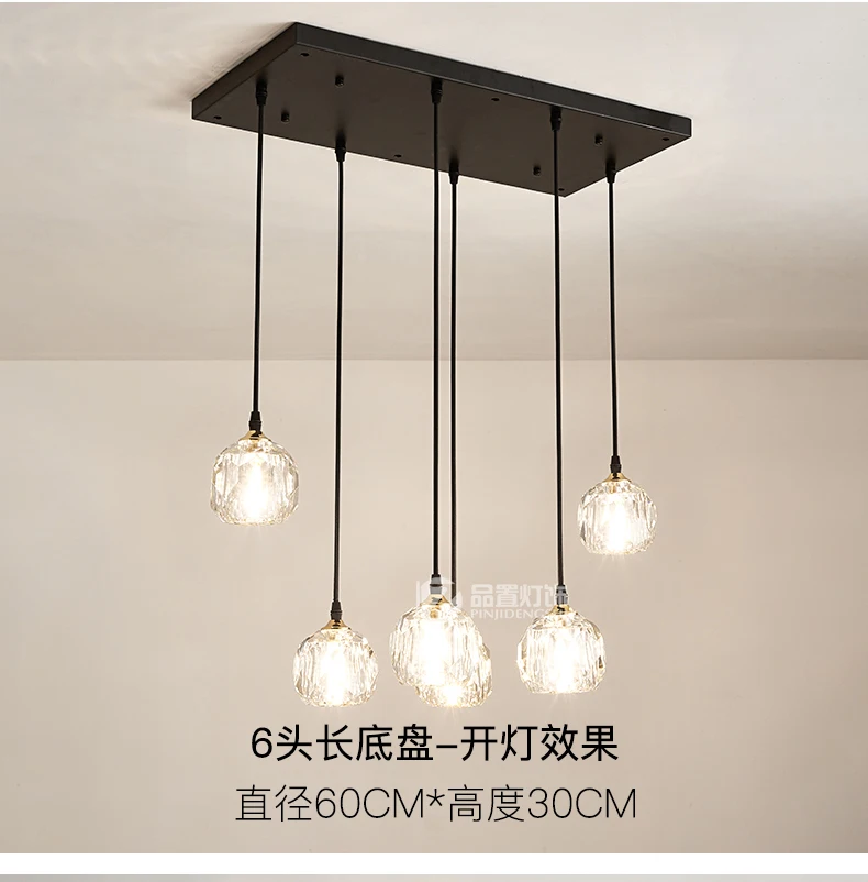 

Modern minimalist crystal chandelier bar counter creative light luxury personality bar dining room table chandelier