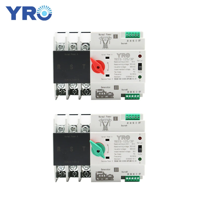 Din Rail 3P Mini ATS Dual Power Automatic Transfer Switch Electrical Selector Switches Uninterrupted 100A | Обустройство дома