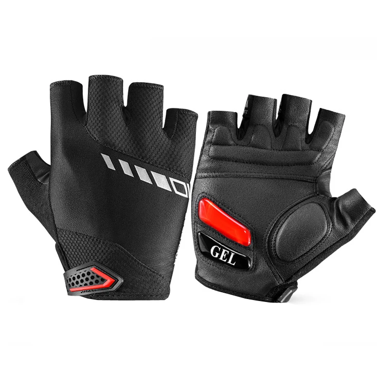 RockBros Cycling Bike Bicycle Short Gloves Silicone Gel Thickened Pad SBR Shockproof Breathable Half Finger Glove Equipment | Спорт и