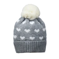 baby hat winter beanie knit pompom brim autumn warm outdoor head accessory for toddlers spring