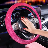 luxury crystal purple red car steering wheel covers diamante rhinestone car covered steering wheel accessories for women