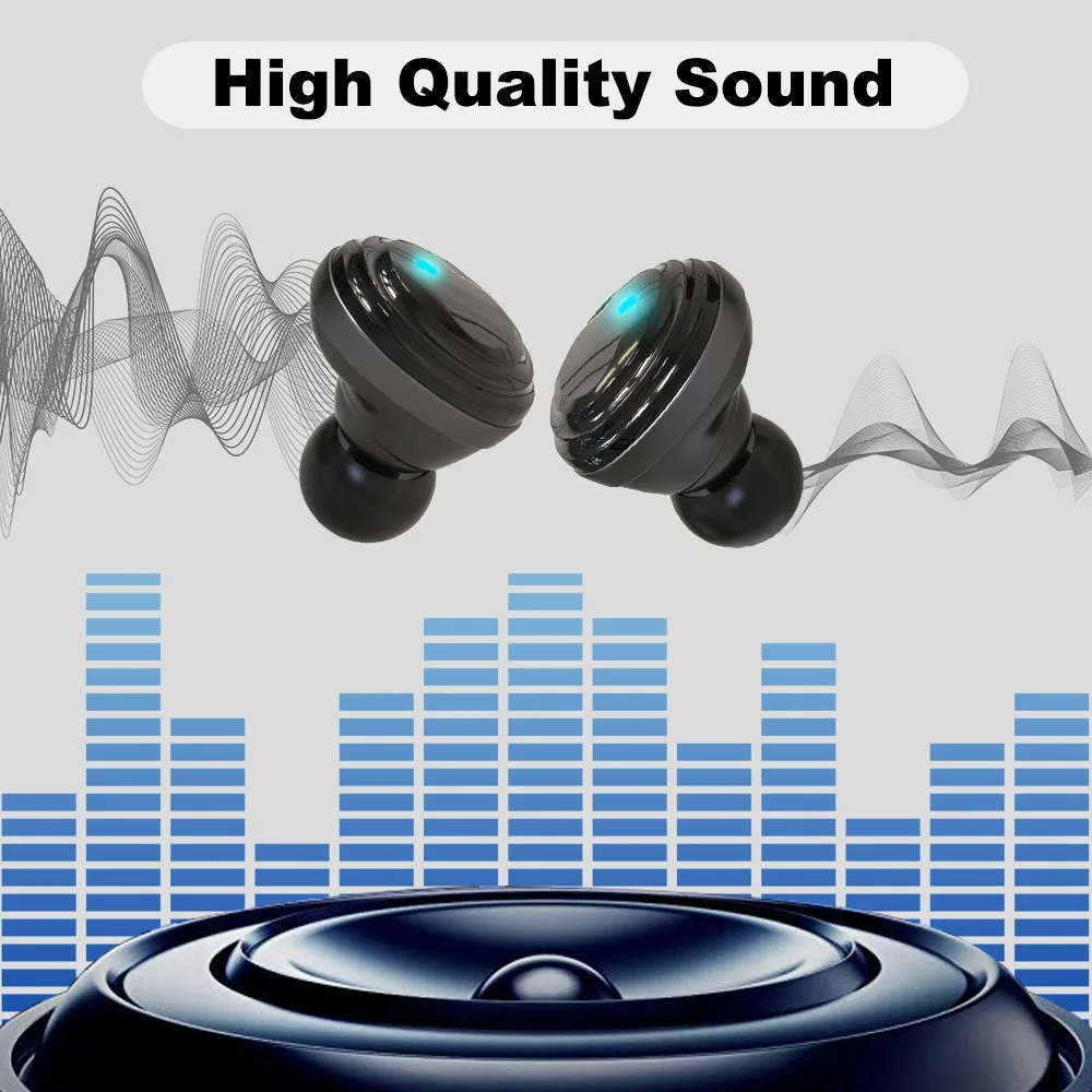 Беспроводные наушники Bluetooth V5.0, TWS, беспроводные Bluetooth наушники, светодиодный дисплей, 2000 мА/ч, внешний аккумулятор, гарнитура с микрофоном для телефона