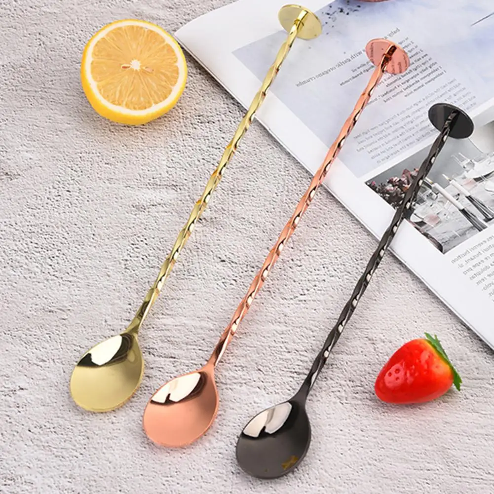 

Ложка для перемешивания пищевых продуктов, нержавеющая сталь, посуда для вина, коктейлей, посуды, ложка для перемешивания, мини-гаджет для д...