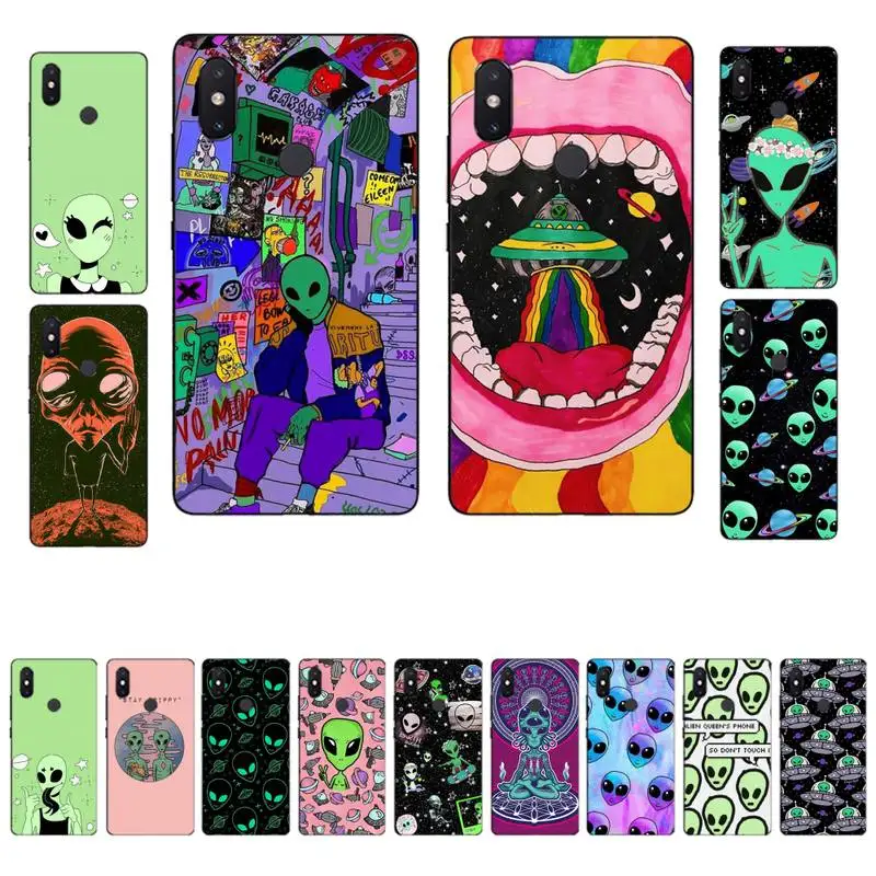 

Yinuoda Aesthetics Cartoon alien space Phone Case for Xiaomi mi 8 9 10 lite pro 9SE 5 6 X max 2 3 mix2s F1