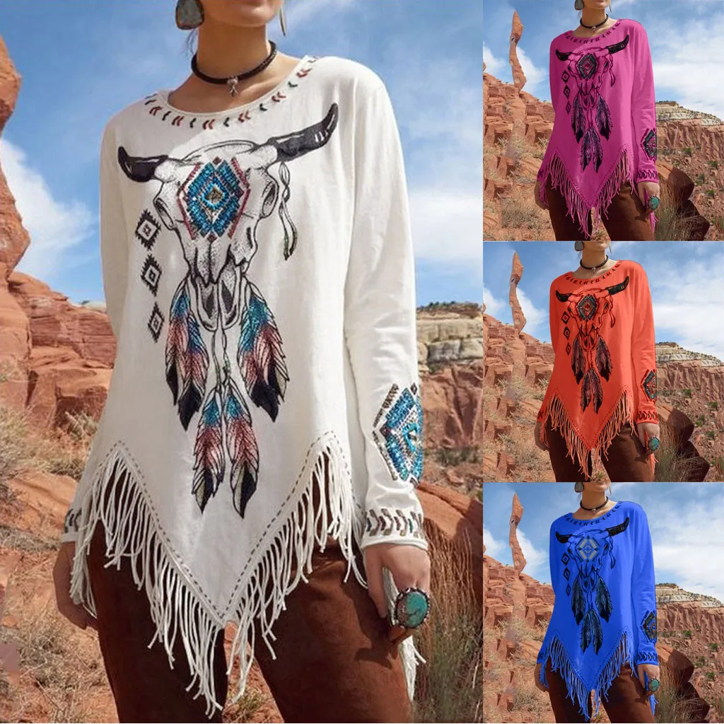 Женская Повседневная футболка с длинным рукавом повседневная Сетчатая принтом