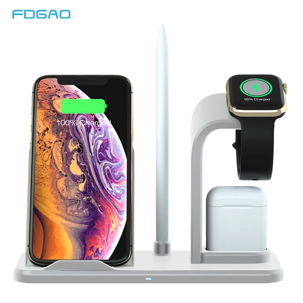 Беспроводное зарядное устройство FDGAO QI подставка для iPhone 11 8 Plus X XS Max XR 10 Вт быстрая