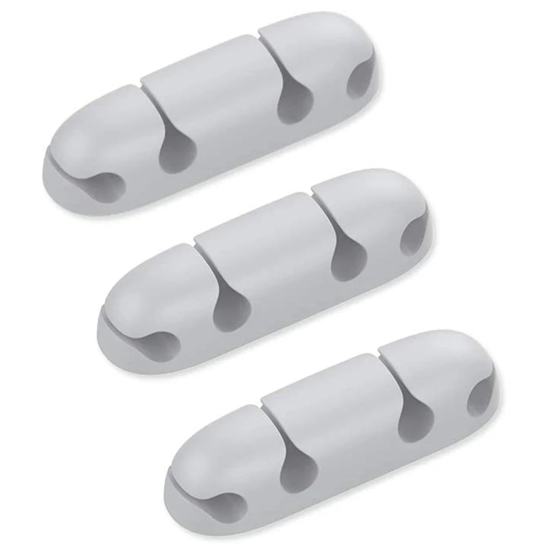 

3-Piece Cable Holder Desktop Cable Clamp Self-Adhesive Cable Management Cord Organizer Earphone Holder For Organize