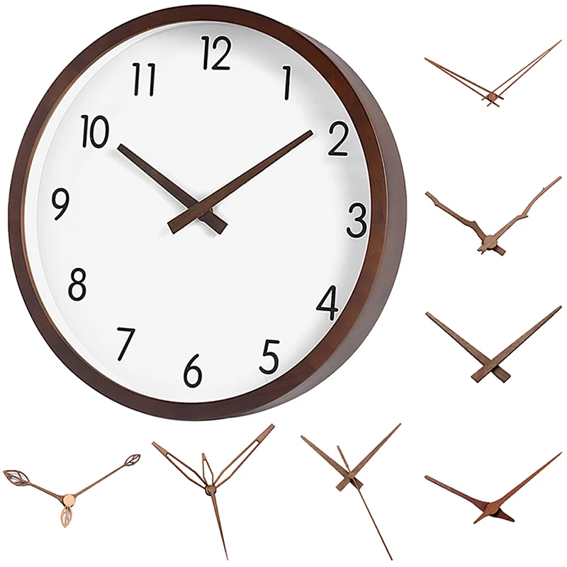 

Walnut Wall Clock Pointer DIY Hour Hand Minute Hand Second Hand Parts 12/14 Inch