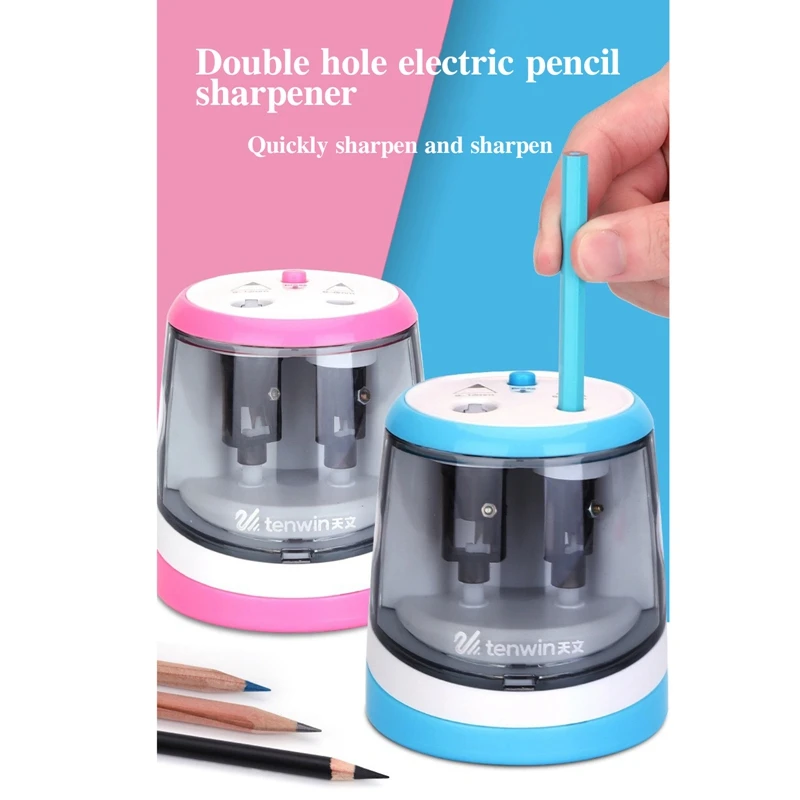 

2020 New Automatic pencil sharpener Two-hole Electric Switch Pencil Sharpener stationery Home Office School Supplies