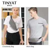 TINYAT Women Waist Bag Female Belt Bag Pack Girl Canvas Casual Fanny Pack Phone Mobile Money Fanny Bag Belt Bags Grey