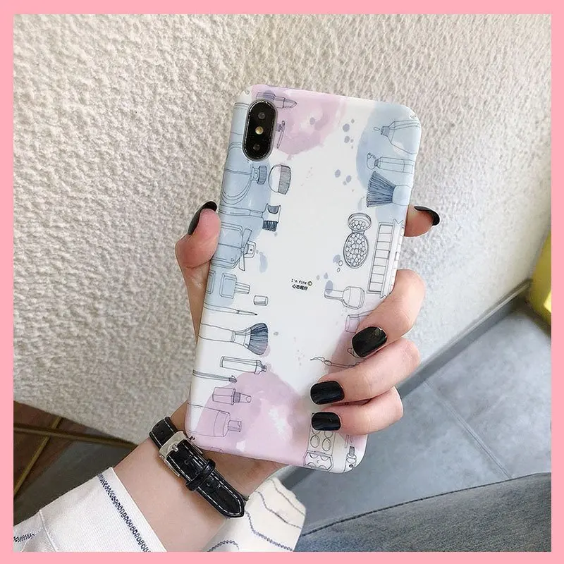 Creative Korean Style Illustration Mobile Phone Drop-Resistant Protective Case Female for iPhone 7 X |