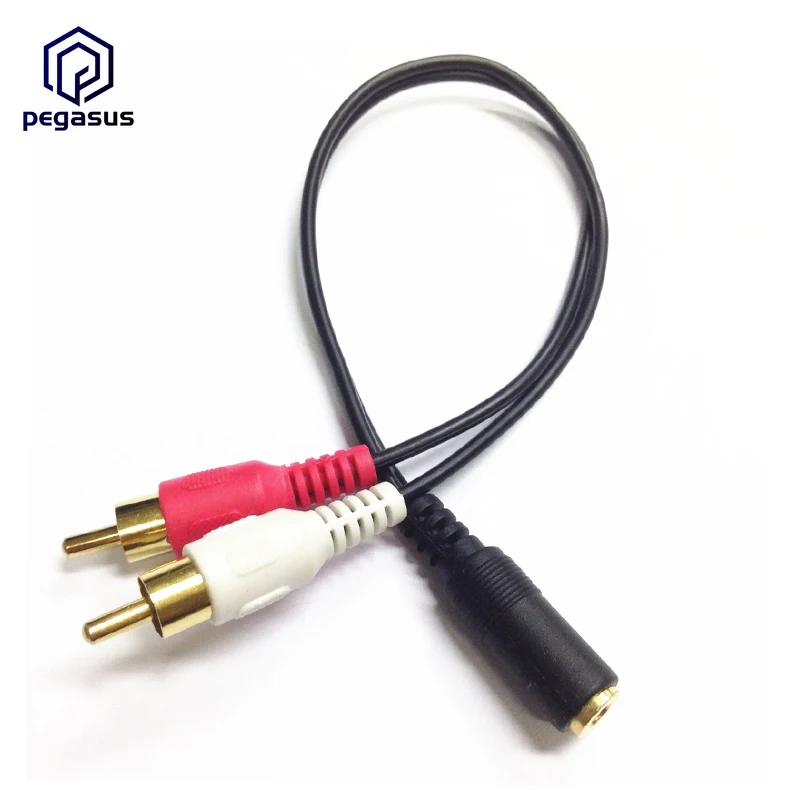 Позолоченные разъемы 25 см DC 3 5 мм разъем мама к 2RCA папа кабель | Электроника