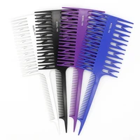1 pcs hairdresser dyed double sided wide serrated high gloss combstrip dyed hair with hook design tone comb hair styling tools