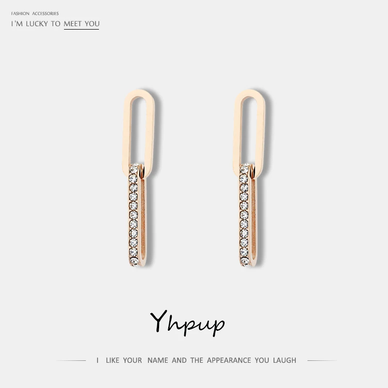 Yhpup стильные уникальные дизайнерские геометрические серьги-подвески со стразами