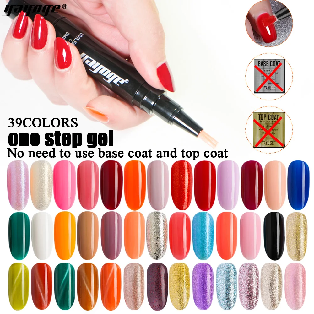 

Yayoge One Step gel Polish UV LED Soak Off Gel Lacquer One Step Gel Pen Nails Art Varnish pen Lak Long Lasting Gel Paint