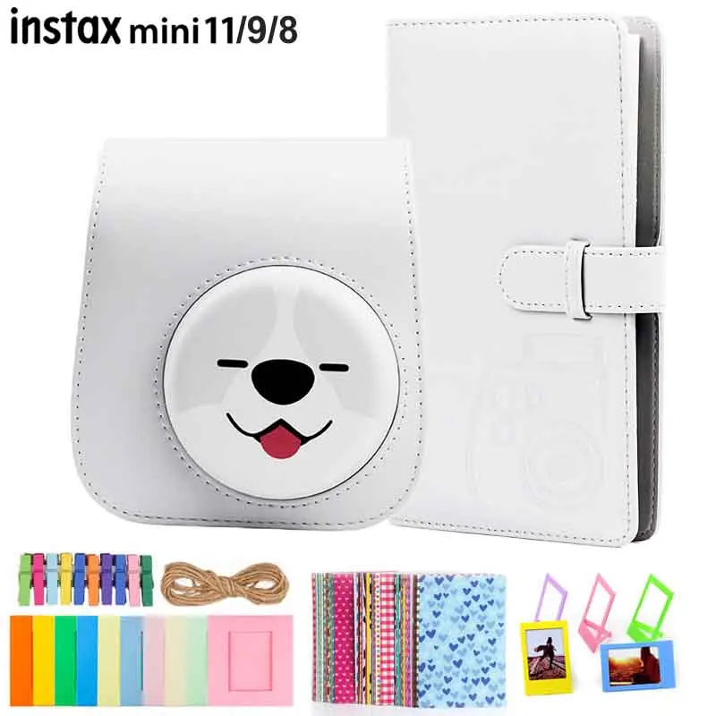 Для Fujifilm Instax Mini 11/9/8 комплект аксессуаров для камеры с сумкой в чехол, фотоальбом, подвесные рамки для фотографий, настольные рамки, наклейки