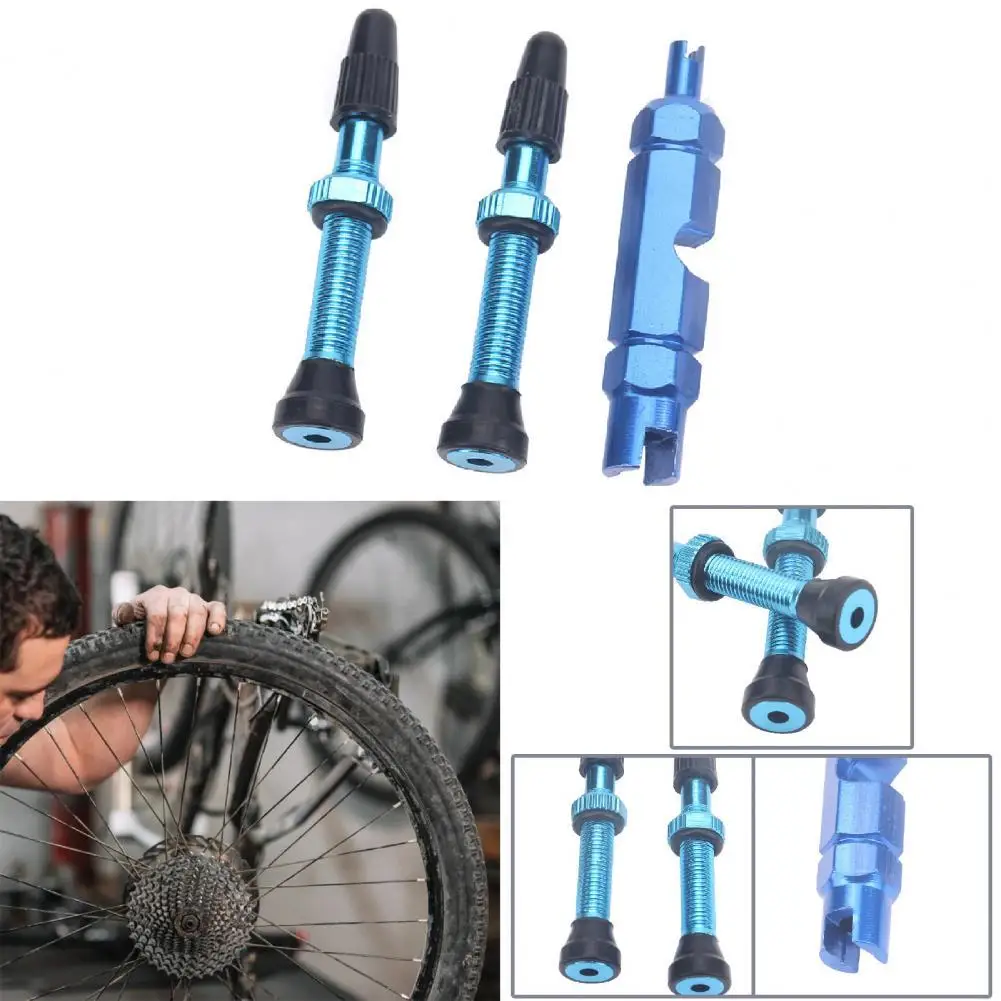 

Aluminium Alloy 2Pcs Unique Valve Stem Kit Removal Tool Mini Valve Stem Kit Anti-corrosion Road Bike Parts