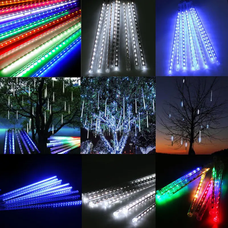 Метеоритный дождь Дождь светодиодный гирлянды снег падение для свадебной