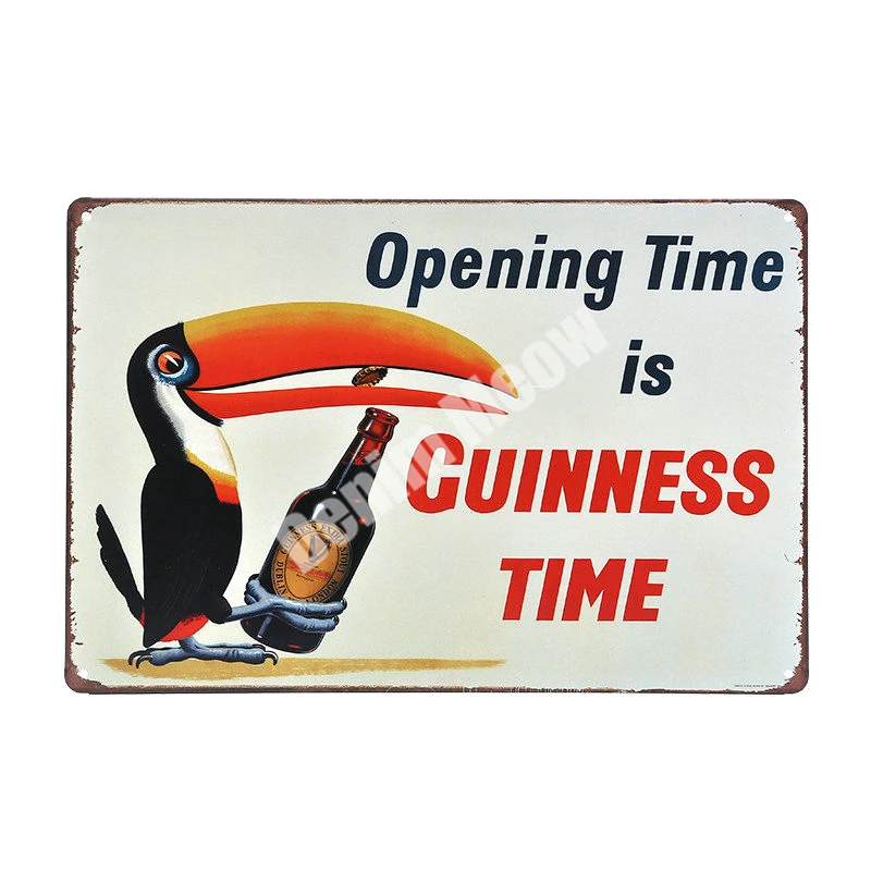 O Guinness доска Винтаж Металл Олово Признаки Бар Паб декоративные тарелки водка наклейки на стену Corona железа плаката пива рекламная вывеска - Цвет: O