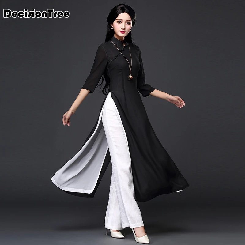 aodai cheongsam платье традиционная Восточная одежда ao dai платья короткое Кружевное платье для женщин вьетнамское платье Ципао - Цвет: color4