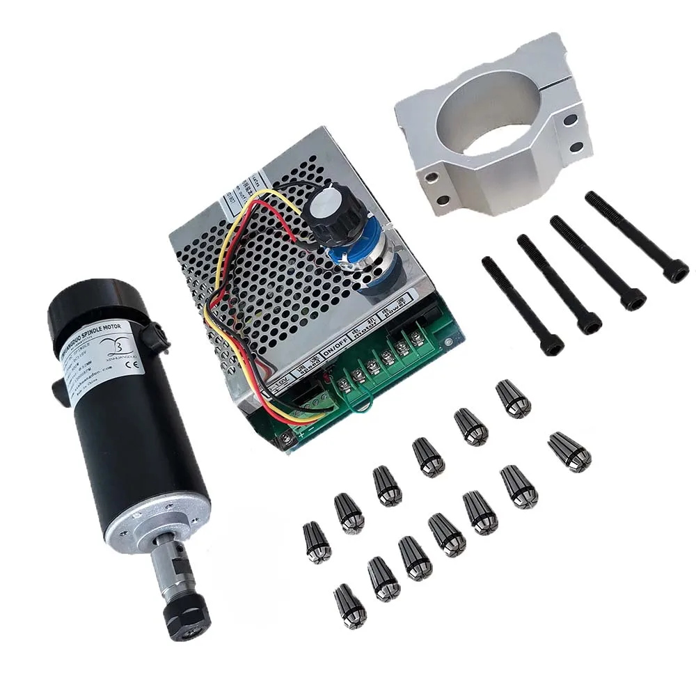 package 6 С воздушным охлаждением 0.5kw CNC spindleMotor Kit ER11 патрон 500 Вт мотор шпинделя+ регулятор скорости питания для гравировки - Цвет: package 6