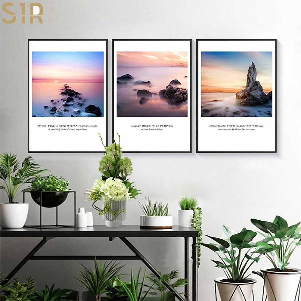 

Inspirational Modern and Simple Architecture Seaside Scenery Wall Decor Architectural Decoration Wall Art Wall Paintings