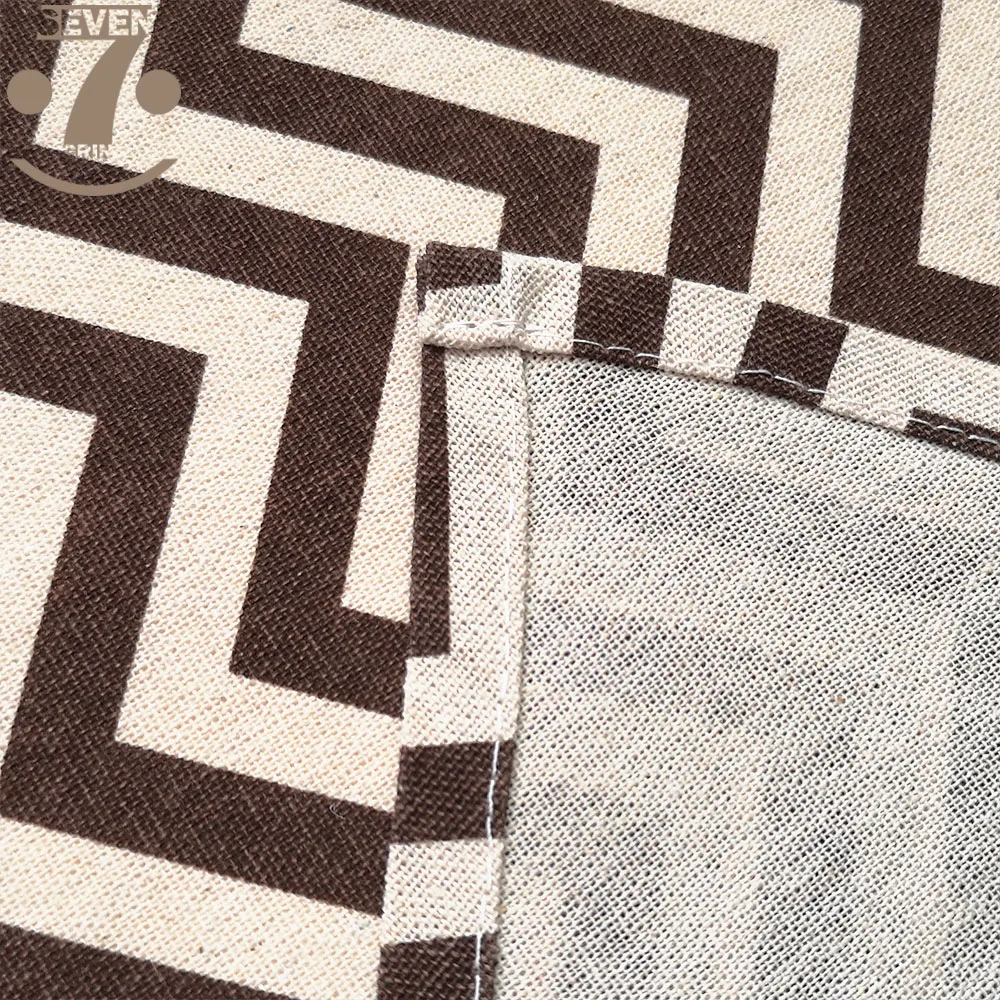 Home Decorative Japanese Style Geometric Coffee Table Runner 33x90cm Cotton Linen |