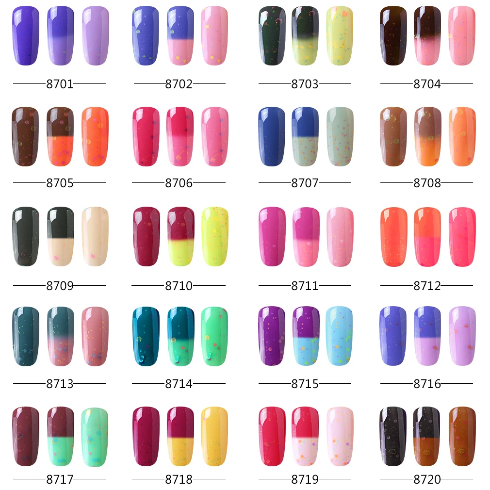 CLAVUZ 8 мл 6 шт. набор сыр Хамелеон Изменение температуры Цвет Гель-лак изменение