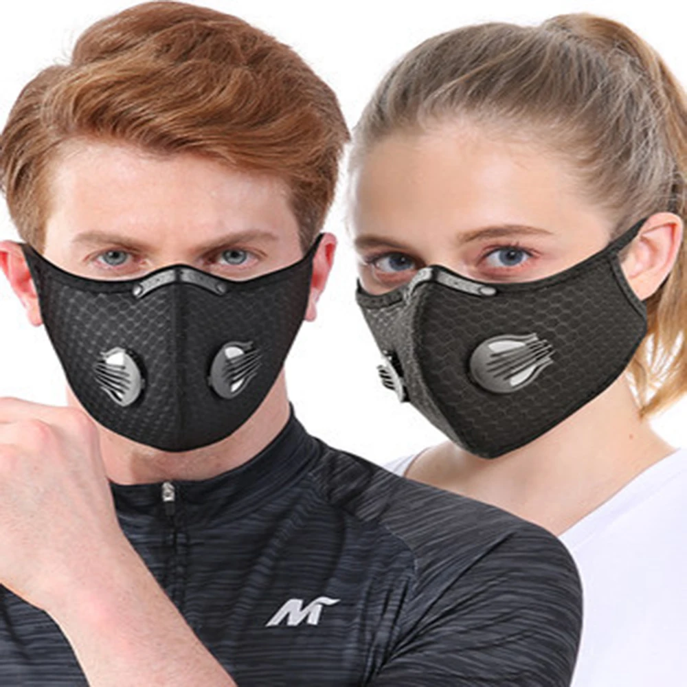 Черная Пыленепроницаемая ветрозащитная маска PM2.5 для смога многоразовая