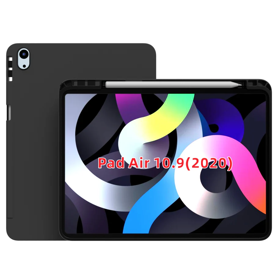 

Черный матовый Противоскользящий мягкий ТПУ прозрачный силиконовый прозрачный чехол для iPad 10,9 2020,iPad Air 4