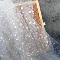 1 5m wide star net gauze tulle mesh lace fabric sequins curtain gauze decoration handmade clothing evening gowns lace dress mate