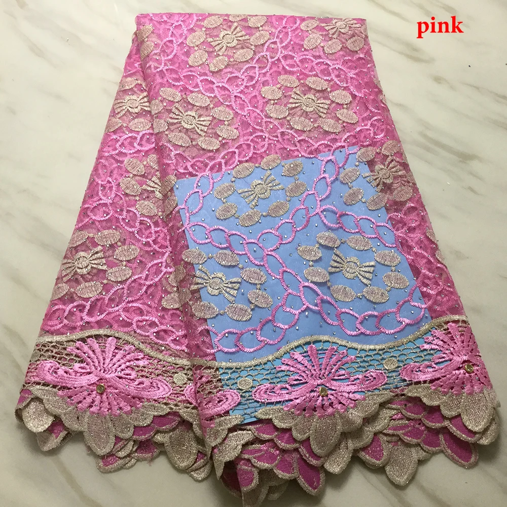 Розовый французский Тюль кружевная ткань высокого качества африканская 2020
