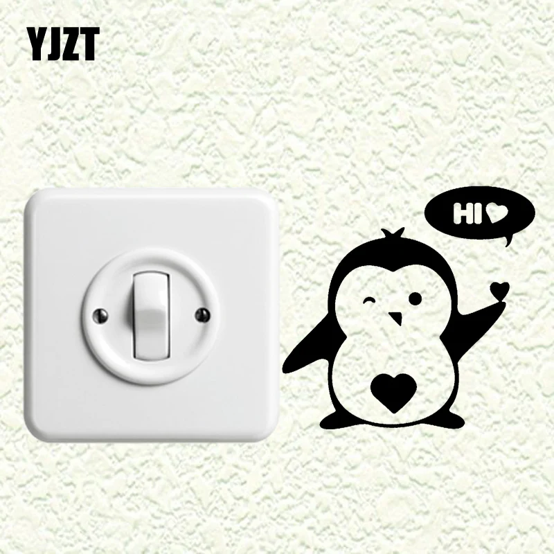 YJZT любящее пингвина для детской комнаты виниловые наклейки в виде Фотообоев c