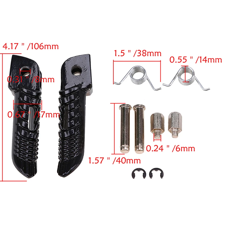 

For Kawasaki Ninja Z750 Z800 Z1000 SX ER6F Motorcycle New Front&Rear Footrests Foot Pegs Black/Chrome Foot Rest Footpegs
