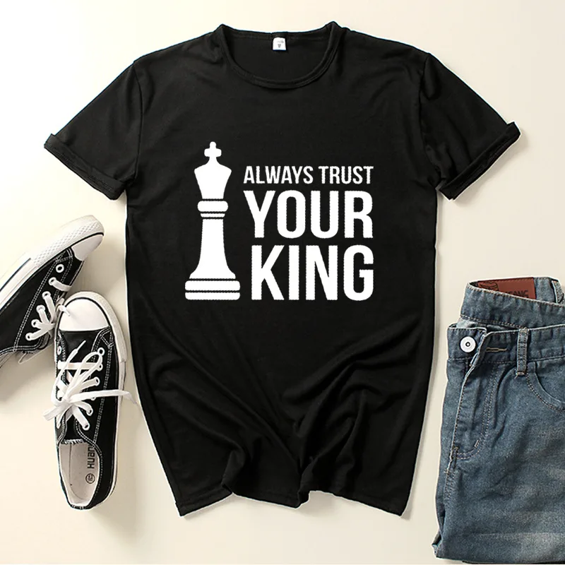 

King Queen Couples T Shirt Your Queen Print Couple Tshirt Summer Fashion Woman T-shirt Casual O-Neck Tops Lovers Tee Shirt