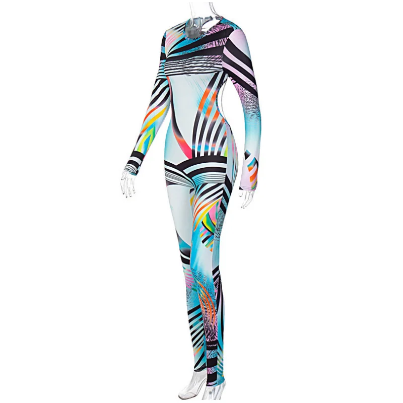 

Sexy Women's Onesies Silk Backless Button-down Long sleeve V-neck Adults Jumpsuit Slim Rompers