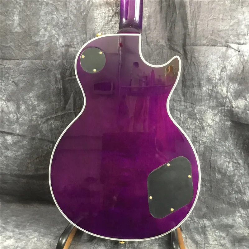 

Left hand purple guitar electric guitar, flame maple electric guitar, golden hardware, high quality,