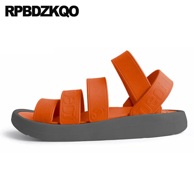 Сандалии гладиаторы мужские с открытым носком босоножки из резины сланцы обувь в