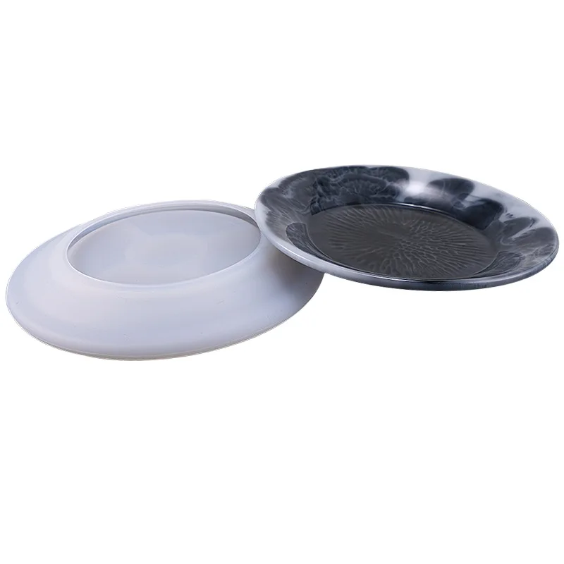 

2021 Новый Кристалл Клей блюдце форма DIY тарелка блюдо ручной работы Круглая Плоская Нижняя тарелка выделение зеркальная тарелка силиконовая...