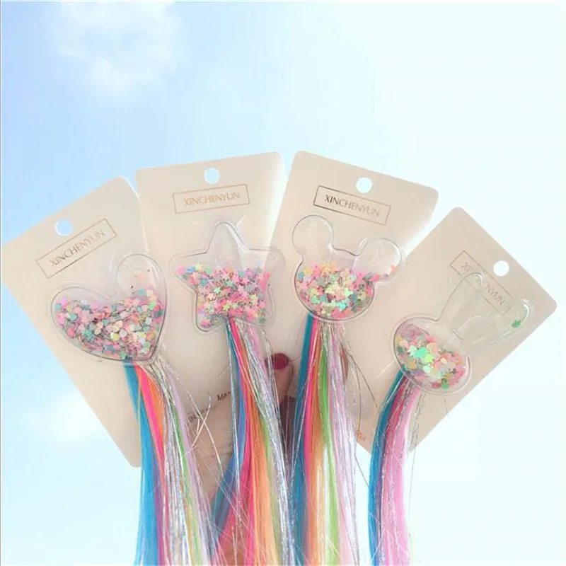 Блестки для волос аксессуары разноцветный галстук бабочка заколки детей