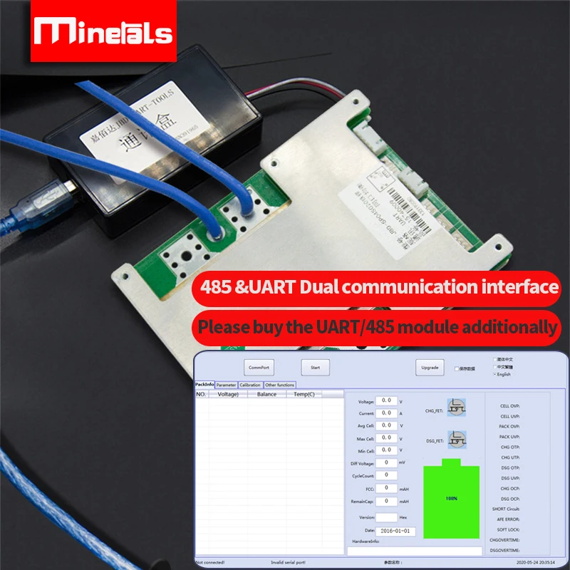 4s bms lifepo4 bluetooth с балансировкой связи UART/RS485 LifePo4 60a 80a 100a 120a инверторная литиевая