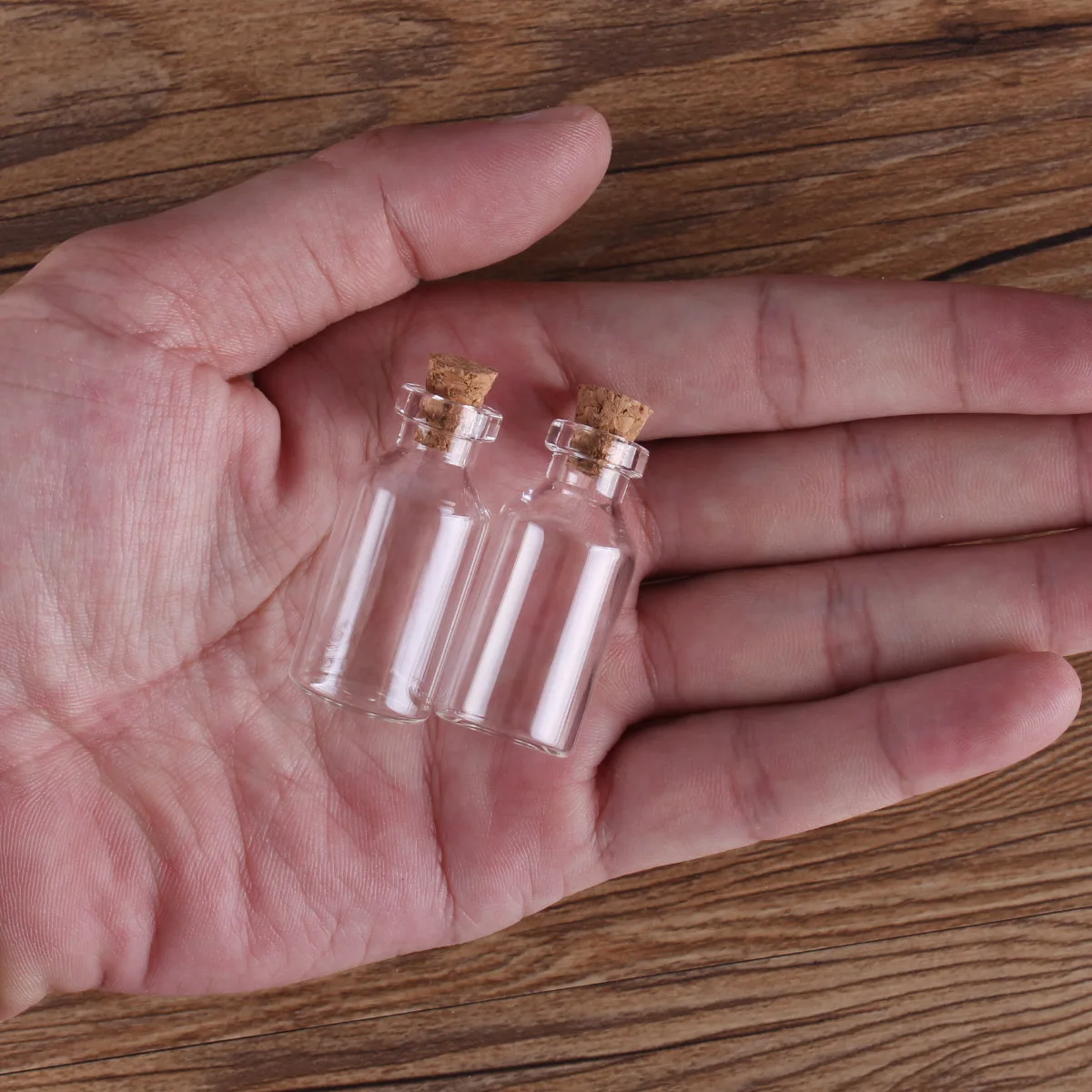 

100pieces 5ml 18x40x7mm Transparent Small Glass Bottles Jars Vials Terrarium with Cork Stopper for Wedding Gift Crafts