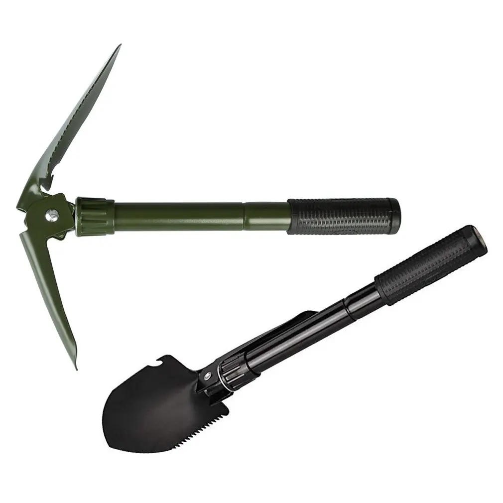 Portable Multi-functional Military Tactical Folding Shovel+Compass for Outdoor Hiking Emergency Survive Tool Drop Shipping Sale |