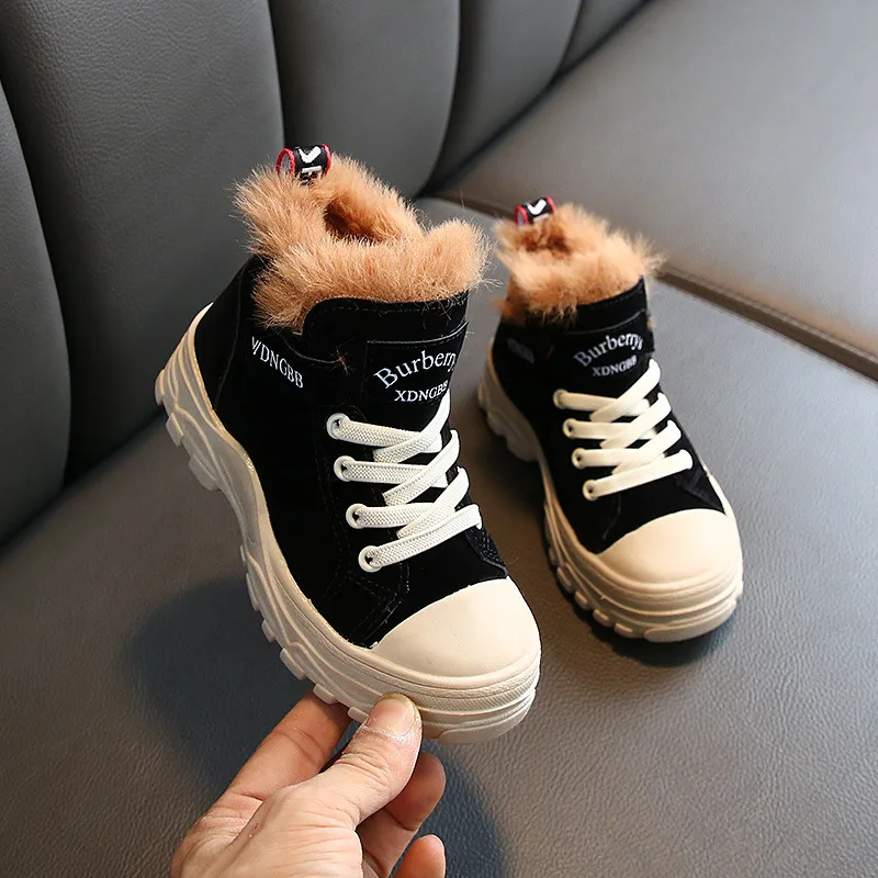 Ботинки для мальчиков Новинка Зима 2019 модные короткие ботинки средней длины с