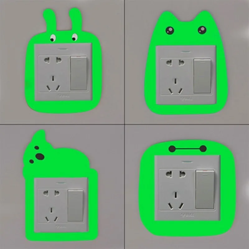 3D Настенный силиконовый ВКЛ ВЫКЛ Выключатель светящийся светильник розетка