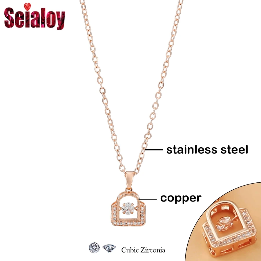 Цепочка женская из нержавеющей стали под розовое золото с фианитами