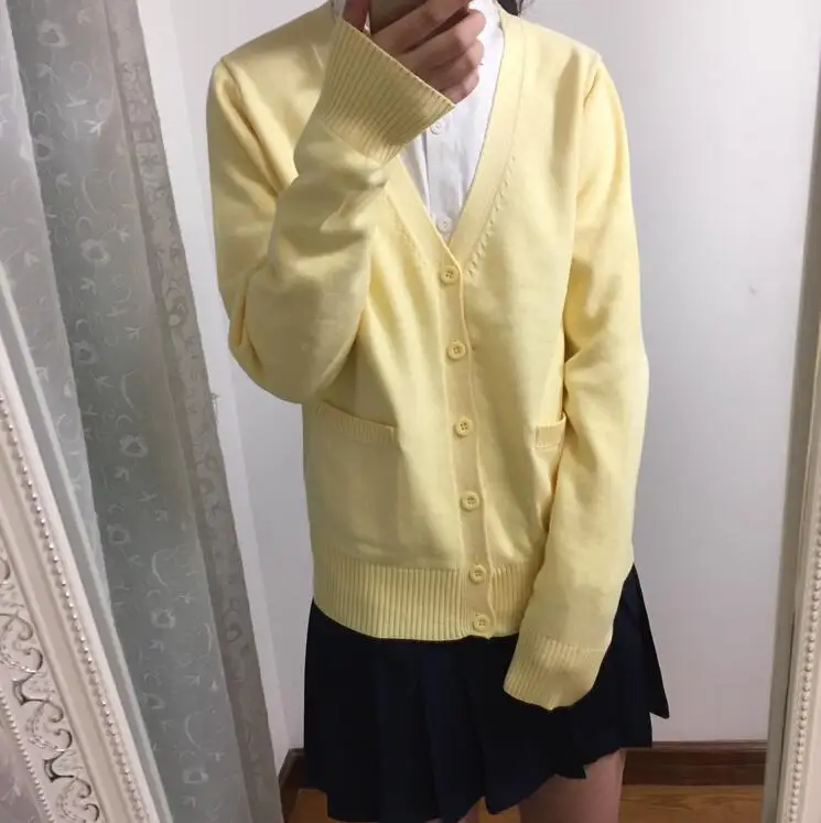 YELLOW Японский JK старшеклассница женский матросский костюм униформа косплей свитер любовь живой свитер химико Тога свитер JKA3 - Цвет: YELLOW