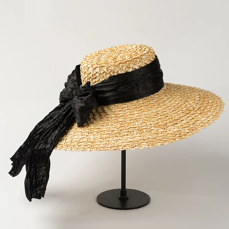 Соломенная шляпа с большим полями летняя Плетеная соломенная натуральным