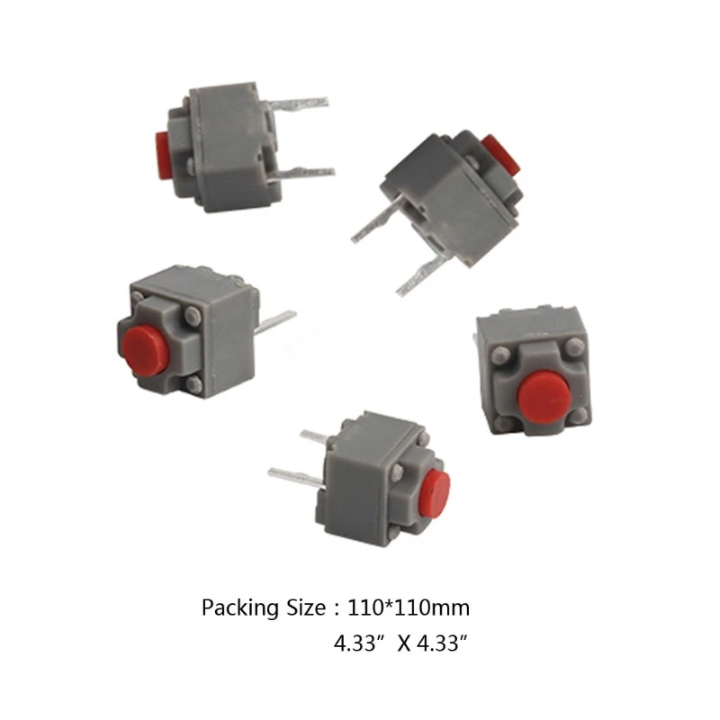 

H7JA 5pcs Micro Switch 6*6*7.3 mm Square Silent Switch Button Mouse DIP Microswitch Tact Switch